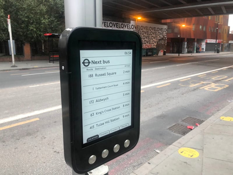 TfL tests new real-time bus information screens on 63 route