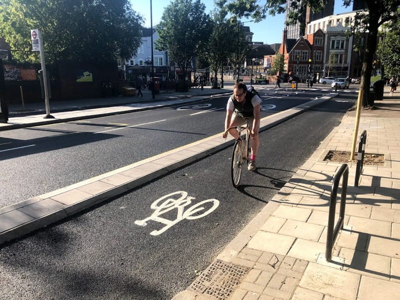 Baylis Road segregated cycle lanes completed