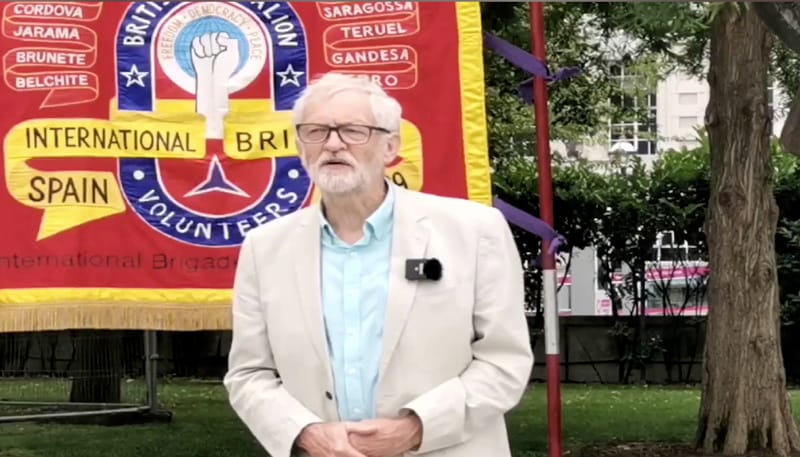 Jeremy Corbyn on South Bank for Spanish Civil War commemoration