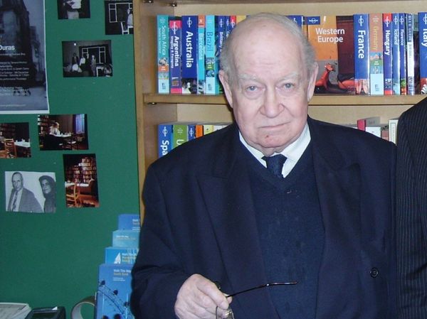 John Calder pictured in his bookshop in 2007