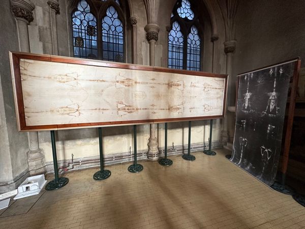 Turin Shroud replica on display in Southwark