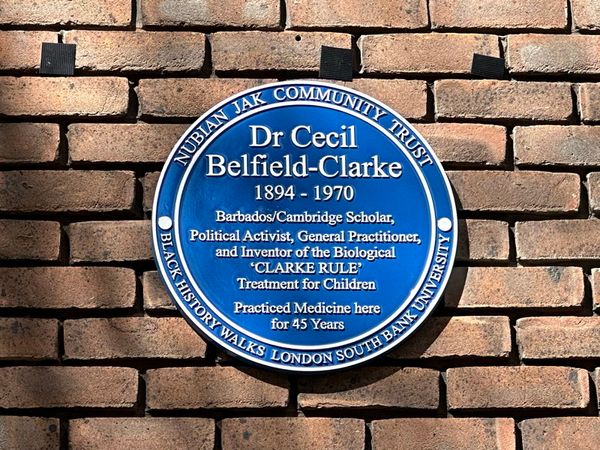 Cecil Belfield Clarke: Newington Causeway plaque honours Blitz GP