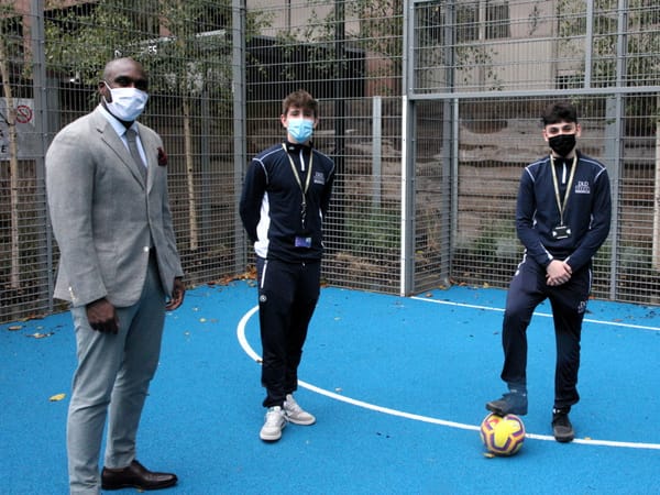 Sol Campbell inaugurates sports pitch at SE1 boarding school