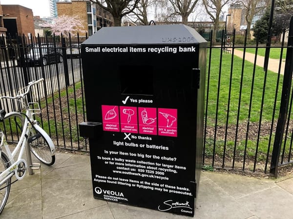 Recycling bins for electrical appliances now on Southwark streets